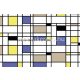 ICH Panorama vlies anyagú fekete, fehér, sárga, kék, barna színű geometriai modern tapéta