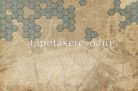ICH Panorama vlies anyagú barna, zöld színű térkép, geometriai modern tapéta