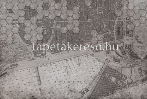 ICH Panorama vlies anyagú szürke színű térkép, geometriai modern tapéta