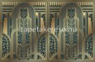 ICH Panorama vlies anyagú arany, zöld színű art deco modern tapéta