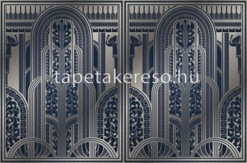 ICH Panorama vlies anyagú szürke, fekete színű art deco modern tapéta