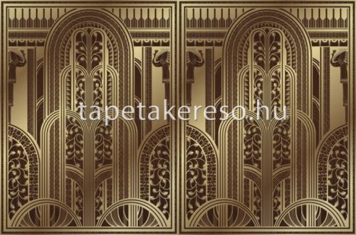 ICH Panorama vlies anyagú arany, barna színű art deco modern tapéta