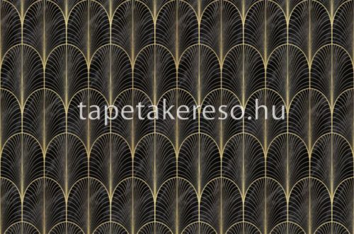 ICH Panorama vlies anyagú fekete, arany színű art deco modern tapéta