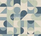 ICH Panorama vlies anyagú kék, zöld, beige színű geometriai modern tapéta