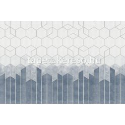   ICH Panorama vlies anyagú kék, szürke színű geometriai modern tapéta
