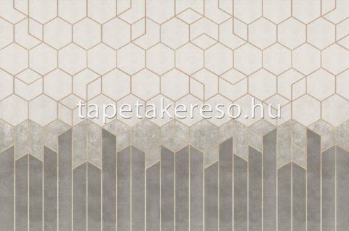 ICH Panorama vlies anyagú barna, beige színű geometriai modern tapéta