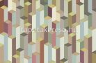 ICH Panorama vlies anyagú sárga, kék, barna, fehér színű 3d, geometriai modern tapéta
