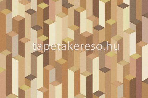 ICH Panorama vlies anyagú barna, sárga színű 3d, geometriai modern tapéta