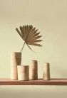 Casadeco Vegetals vlies, vinyl anyagú, beige színű, geometriai, leveles, Modern tapéta