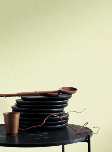 Casadeco Vegetals vlies, vinyl anyagú, vajszínű színű, geometriai, leveles, Modern tapéta