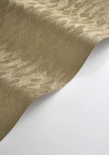 Casadeco Vegetals vlies, vinyl anyagú, arany színű, geometriai, leveles, Modern tapéta