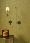 Casadeco Vegetals vlies, vinyl anyagú, arany színű, geometriai, leveles, Modern tapéta