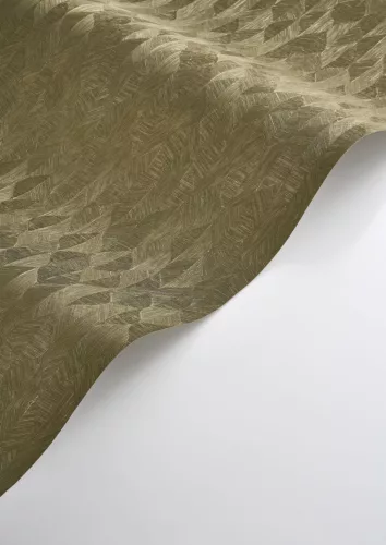 Casadeco Vegetals vlies, vinyl anyagú, zöld színű, geometriai, leveles, Modern tapéta