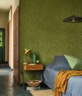 Casadeco Vegetals vlies, vinyl anyagú, zöld színű, geometriai, leveles, Modern tapéta