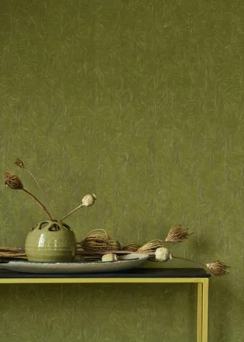 Casadeco Vegetals vlies, vinyl anyagú, zöld színű, geometriai, leveles, Modern tapéta