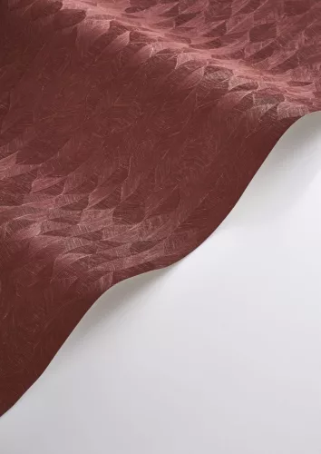 Casadeco Vegetals vlies, vinyl anyagú, bordó  színű, geometriai, leveles, Modern tapéta