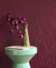 Casadeco Vegetals vlies, vinyl anyagú, bordó  színű, geometriai, leveles, Modern tapéta