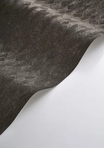 Casadeco Vegetals vlies, vinyl anyagú, szürke színű, geometriai, leveles, Modern tapéta