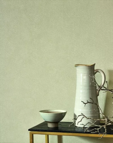 Casadeco Vegetals vlies, vinyl anyagú, zöld színű, levél erezet, Modern tapéta