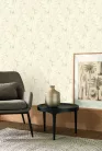 Casadeco Vegetals vlies, vinyl anyagú, beige színű, leveles, Modern tapéta