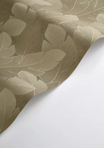 Casadeco Vegetals vlies, vinyl anyagú, arany színű, leveles, Modern tapéta