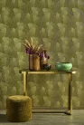 Casadeco Vegetals vlies, vinyl anyagú, arany színű, leveles, Modern tapéta