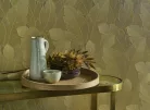 Casadeco Vegetals vlies, vinyl anyagú, arany színű, leveles, Modern tapéta