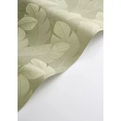   Casadeco Vegetals vlies, vinyl anyagú, zöld színű, leveles, Modern tapéta