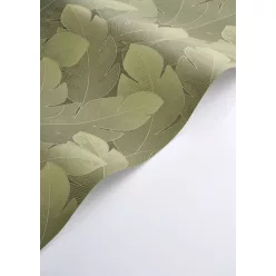   Casadeco Vegetals vlies, vinyl anyagú, zöld színű, leveles, Modern tapéta
