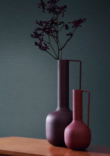 Casadeco Vegetals vlies, vinyl anyagú, kék, szürke színű, struktúrált, textílhatású, Modern tapéta