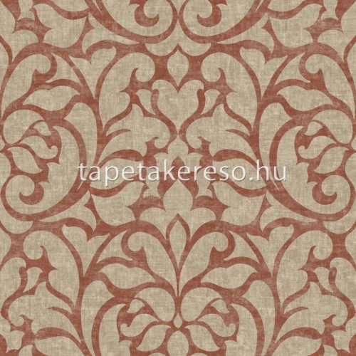 Casadeco Vienne vinyl, vlies anyagú beige, korall színű barokk klasszikus tapéta