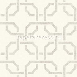   Casadeco Vienne vinyl, vlies anyagú fehér, szürke színű art deco, geometriai klasszikus tapéta