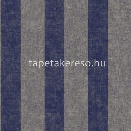 Casadeco Vienne vinyl, vlies anyagú kék, arany színű csíkos, textilhatású klasszikus tapéta