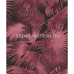   Khroma Wild vlies anyagú fekete, bordó színű leveles, növényes modern tapéta