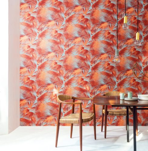 Khroma Wild vlies anyagú terrakotta, szürke színű leveles, növényes modern tapéta