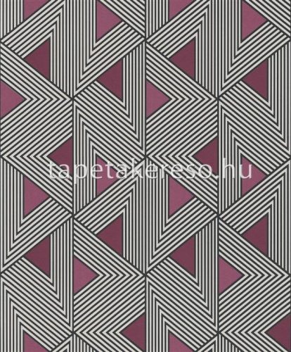 Khroma Wild vlies anyagú bordó, fekete, fehér színű geometriai modern tapéta