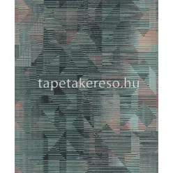   Khroma Wild vlies anyagú türkiz, kék, terrakotta színű geometriai modern tapéta