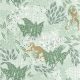 Caselio Wild vlies anyagú menta, zöld, arany, fehér színű leveles, állatos modern, natural tapéta