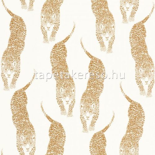 Caselio Wild vlies anyagú fehér, arany színű állatos modern, natural tapéta