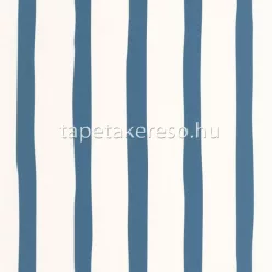   Caselio Wild vlies anyagú kék, fehér színű csíkos modern, natural tapéta