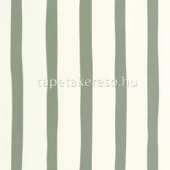   Caselio Wild vlies anyagú fehér, zöld színű csíkos modern, natural tapéta