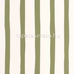  Caselio Wild vlies anyagú fehér, zöld színű csíkos modern, natural tapéta