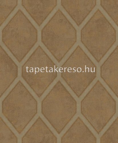 Prestige Wall For II vlies anyagú barna, arany, fémes színű geometriai modern tapéta