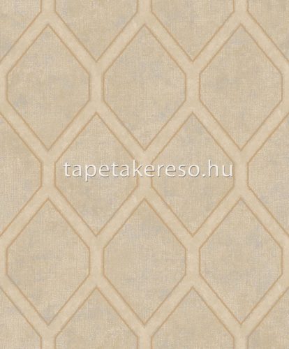 Prestige Wall For II vlies anyagú beige, ezüst, fémes, arany színű geometriai modern tapéta