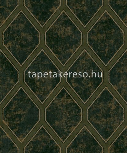 Prestige Wall For II vlies anyagú zöld, arany színű geometriai modern tapéta