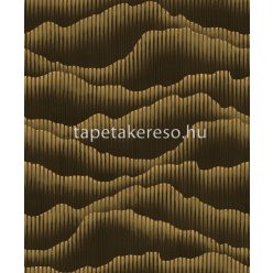   Prestige Wall For II vlies anyagú fekete, arany, fémes színű hullámos, vonalas modern tapéta