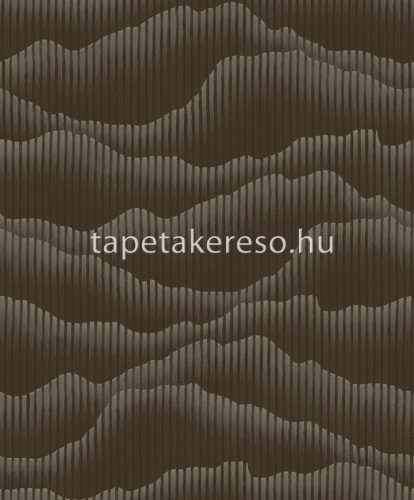 Prestige Wall For II vlies anyagú barna, fémes színű hullámos, vonalas modern tapéta