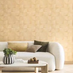   Caselio Woodline, vinyl, vlies anyagú, barna színű, geometriai, famintás, Modern tapéta
