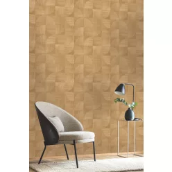   Caselio Woodline, vinyl, vlies anyagú, barna színű, geometriai, famintás, Modern tapéta