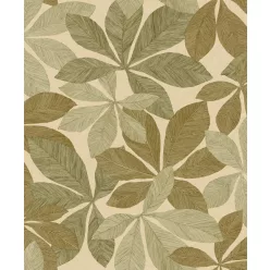   Caselio Woodline, vinyl, vlies anyagú, beige, zöld színű, leveles, Modern tapéta